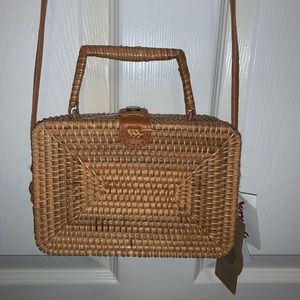 Structured Crossbody Wicker Purse